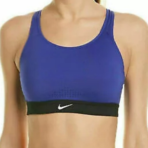 Nike impact compression blue black sports bra high support NWT CD7139-432‎ xs - Picture 2 of 9